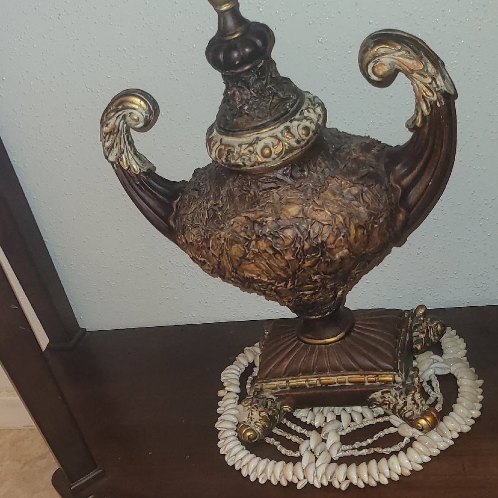 Elegant Brown and Gold Decorative Vase